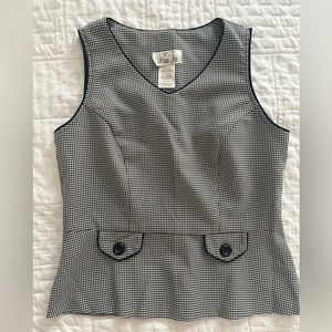 Cute navy blue and white checkered shirt